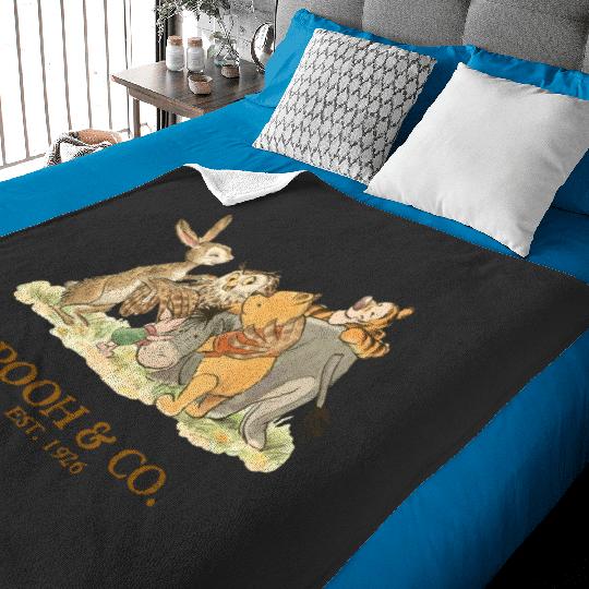 Retro Disney Pooh And Co Est 1928 Baby Blankets, Winnie The Pooh Baby Blankets