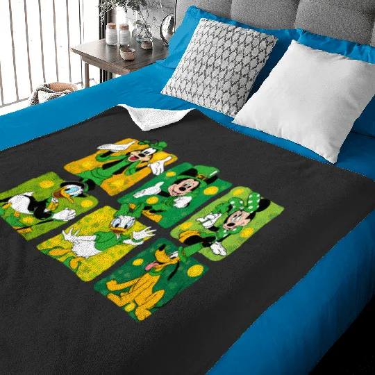 Disney Mouse & Friends St Patricks Day Baby Blankets, Disney Mickey Baby Blankets, Disney St Patrick's Day