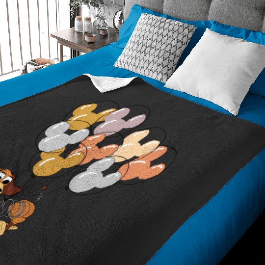 Disney Slinky Dog With Mickey Balloon Baby Blankets, Toy Story Slinky Dog Baby Blankets,  Disneyland Holiday Vacation Trip Family Baby Blankets