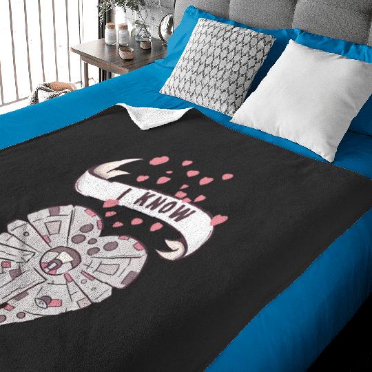 Star Wars Millennium Falcon I Know Valentine's Day Baby Blankets, Disney Couple Baby Blankets