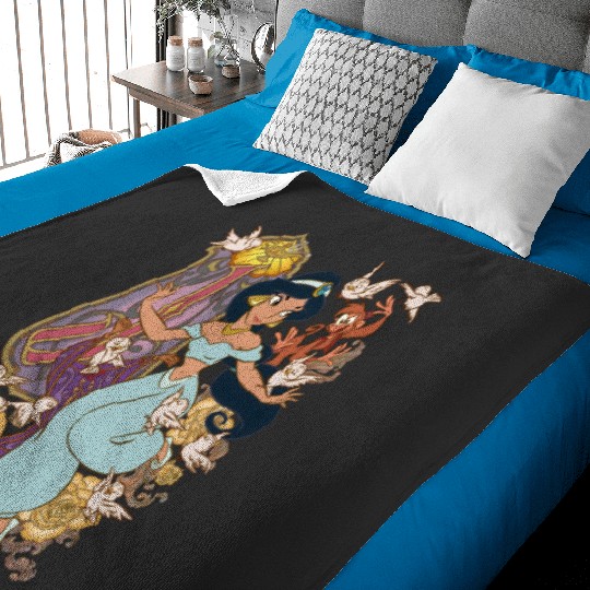 Princess Jasmine Aladdin  Color Baby Blankets, Disney Baby Blankets