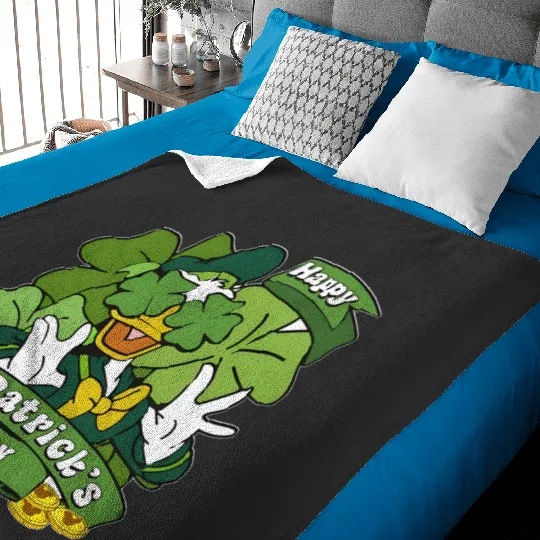 Donald Duck Shamrock Happy St Patrick's Day Baby Blankets / Disney St Patrick's Day Baby Blankets / Disneyland Saint Patricks Trip / Disney Park Holiday
