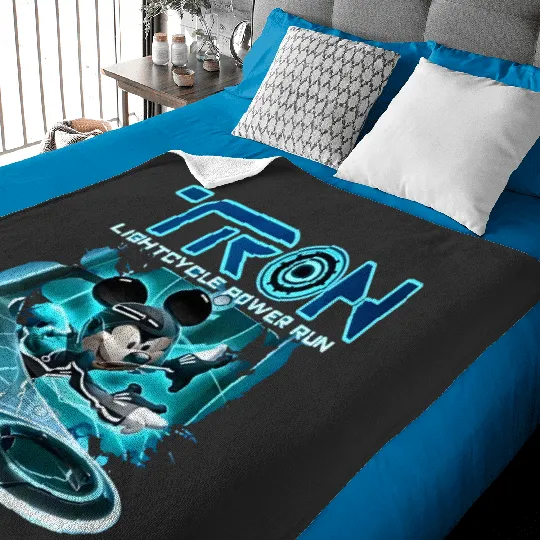 Mickey Tron Bike Baby Blankets, Disney Trip Baby Blankets