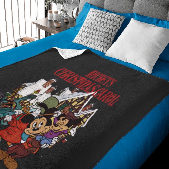 Mickey's Christmas Carol Baby Blankets, Disney X-mas Holiday Movie Baby Blankets