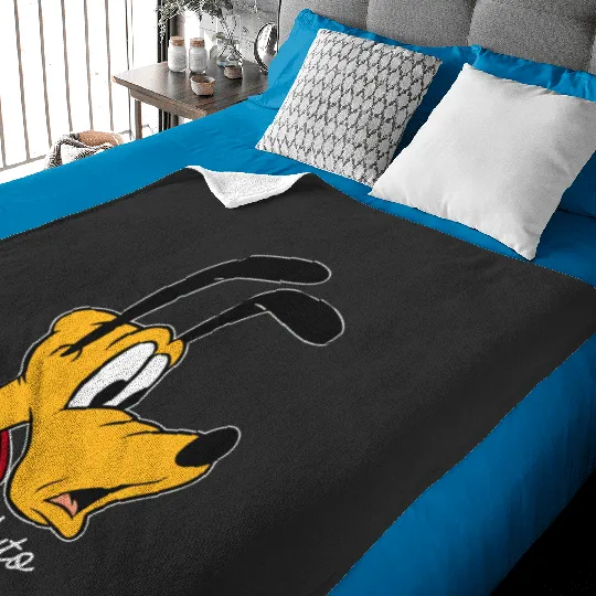 Disney Mickey And Friends Pluto Big Face Baby Blankets, Disney Pluto Baby Blankets, Pluto And Friends Baby Blankets