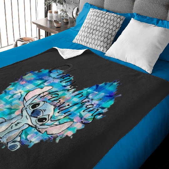 Disney Stitch Baby Blankets,Ohana Means Family Baby Blankets, Disney Vacation Baby Blankets