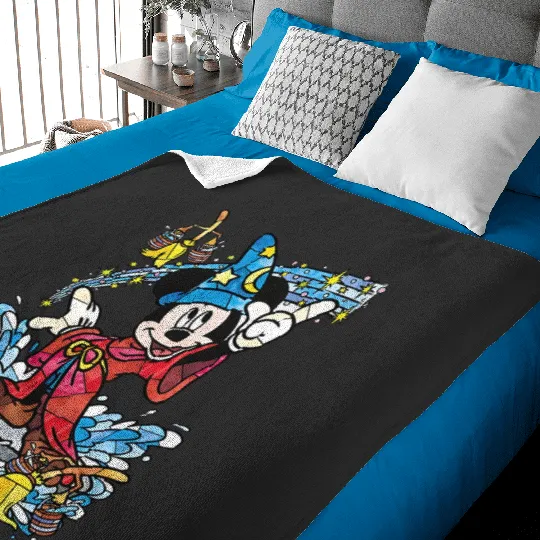 Disney Fantasia Sorcerer Mickey Mouse Magic Wizard Retro Baby Blankets