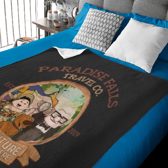 Paradise falls Travel & Co. Baby Blankets, Disney up Baby Blankets, Disney trip Baby Blankets, Disney matching Baby Blankets