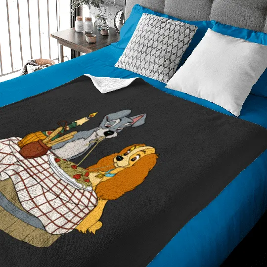 Disney Lady and Tramp Bella Notte Spaghetti Baby Blankets, Lady and The Tramp Baby Blankets