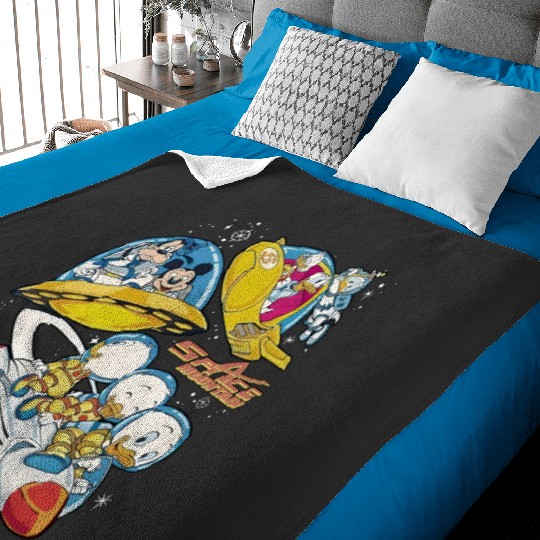 Vintage Space Mountain Baby Blankets, Mickey Astronaut Baby Blankets, Tomorrowland Baby Blankets, Disney Family Vacation Baby Blankets