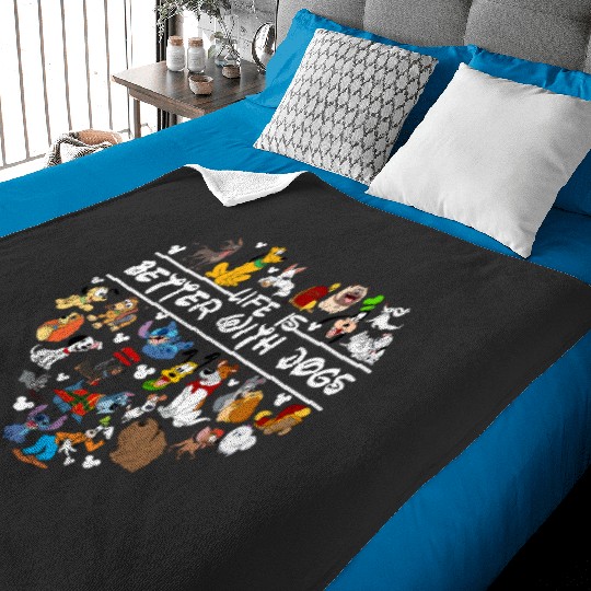 Life is Better With Dogs Disney Baby Blankets, Disney Dogs Baby Blankets, Disney Dog Mom & Lovers