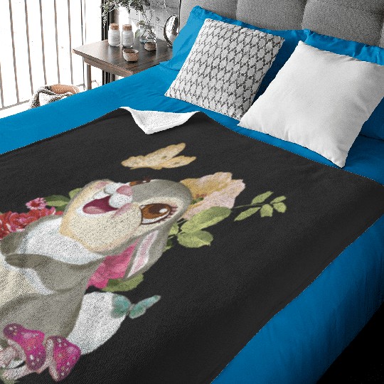 Disney Bambi Thumper Vintages Floral Portrait Baby Blankets