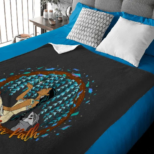 Disney Pocahontas Follow Your Path Circle Text Baby Blankets