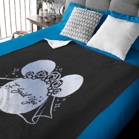 Disney I Said Yes Proposal Engagement Bridal Veil Minnie Baby Blankets