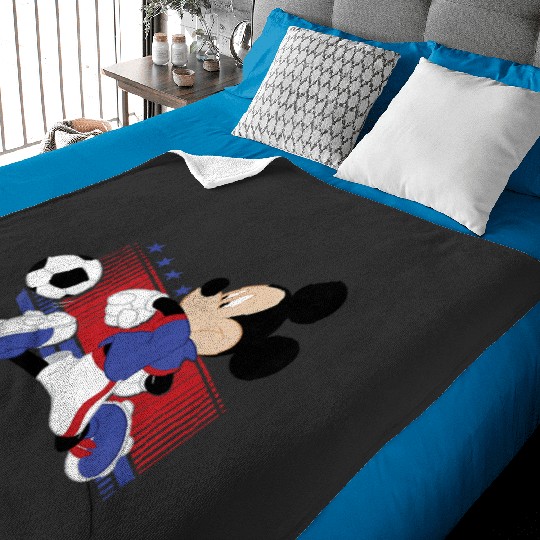 Kids Disney Mickey And Friends Mickey Soccer Player USA Toddler Baby Blankets
