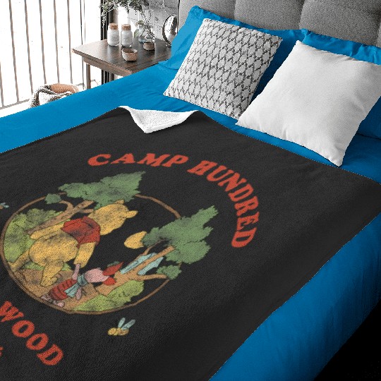 Disney Winnie The Pooh Piglet Walking Camp 100 Acre Wood Baby Blankets
