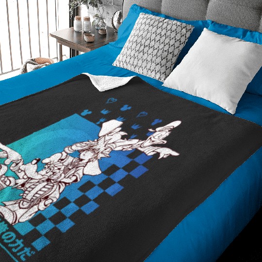 Disney Kingdom Hearts Sora Donald Goofy Kanji Checkerboard Pullover Baby Blankets