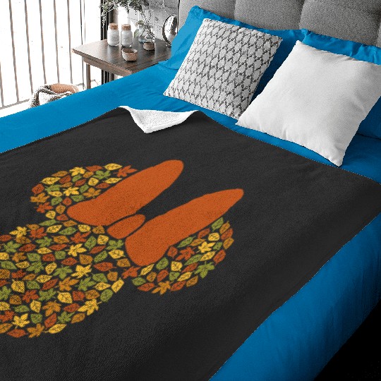 Disney Minnie Mouse Icon Autumn Fall Leaves Baby Blankets