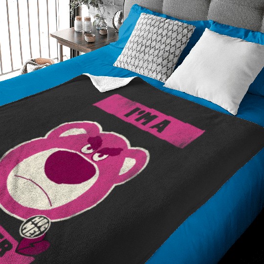 Disney Pixars Toy Story Lotso Bear Im a Hugger Hearts Baby Blankets