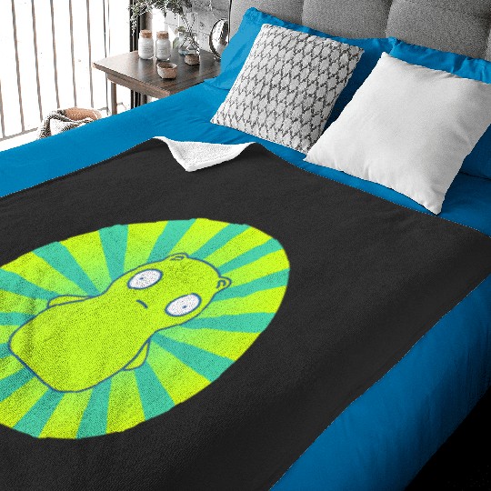 bobs burgers kuchi kopi lime green hypno wheel Baby Blankets