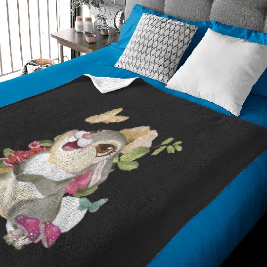 Disney Bambi Thumper Vintages Floral Portrait T-Shirt Baby Blankets