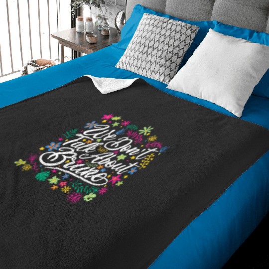 Disney Encanto We Don't Talk About Bruno Floral Text T-Shirt Baby Blankets