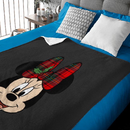 Disney Mickey And Friends Christmas Minnie Mistletoe Bow T-Shirt Baby Blankets