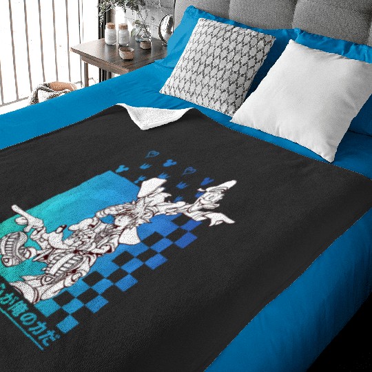 Disney Kingdom Hearts Sora Donald Goofy Kanji Checkerboard T-Shirt Baby Blankets