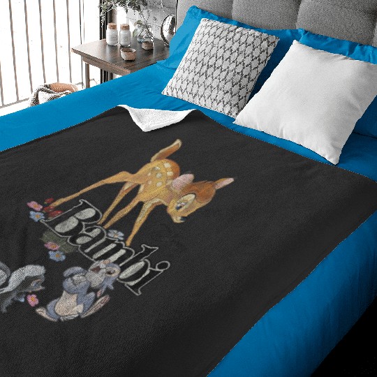 Disney Bambi Group Shot Title Logo Baby Blankets