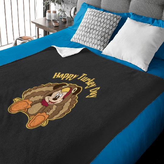 Disney Mickey And Friends Thanksgiving Mickey Turkey T-Shirt Baby Blankets