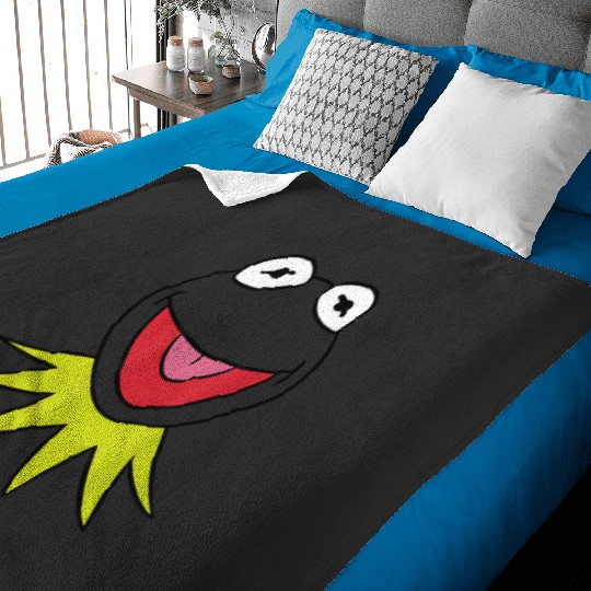 Disney The Muppets Kermit Big Face Vintages Portrait T-Shirt Baby Blankets