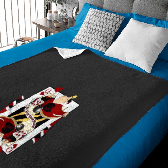 Womens Disney Alice In Wonderland Queen Of Hearts Playing Card V-Neck T-Shirt Baby Blankets