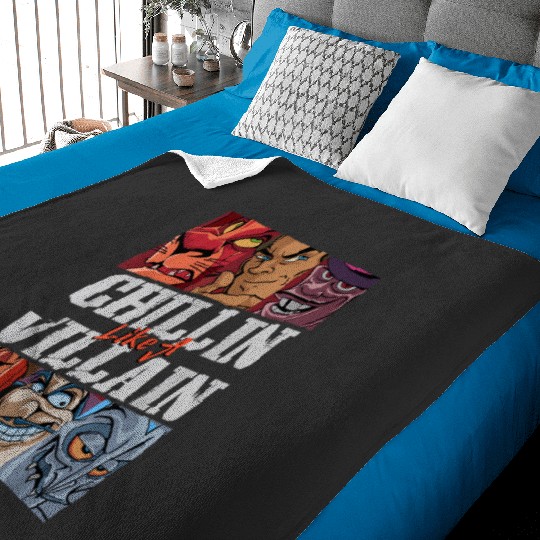 Disney Villains Chillin' Like A Villain Group Portrait T-Shirt Baby Blankets