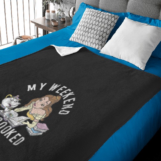 Womens Disney Beauty And The Beast My Weekend Is Booked Portrait V-Neck T-Shirt Baby Blankets
