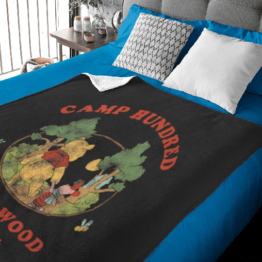 Disney Winnie The Pooh Piglet Walking Camp 100 Acre Wood Baby Blankets
