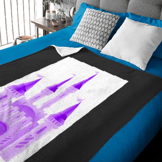 Sleeping Beauty Castle Cinde Castle Disney Princess Palace purple violet magenta Baby Blankets