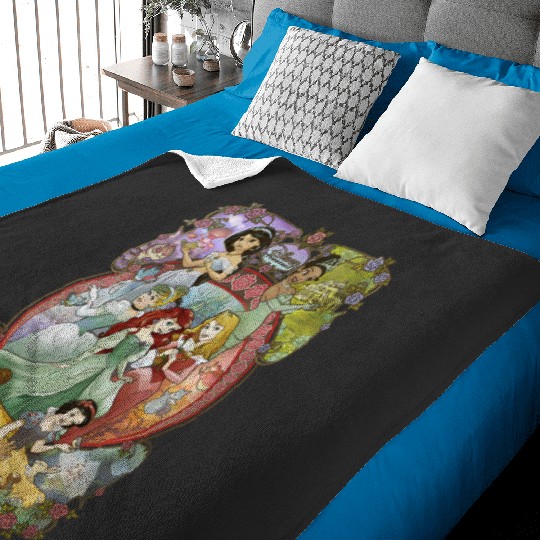 Womens Disney Princess Classic Cartoon Group Collage V-Neck Baby Blankets