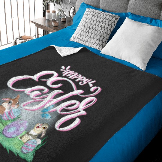 Womens Disney Bambi Happy Easter Thumper Miss Bunny Vintages Logo VNeck Baby Blankets