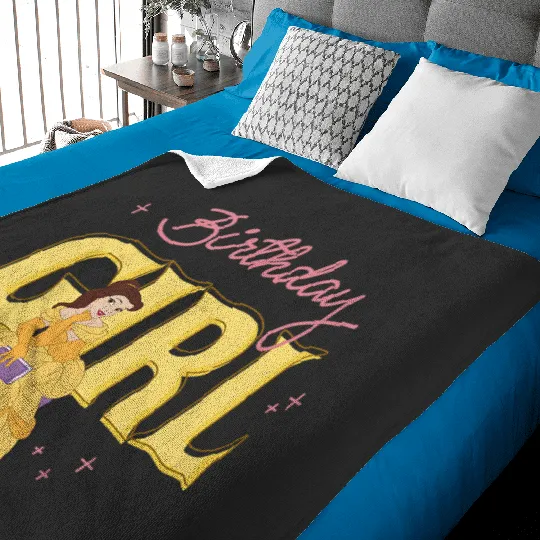 Kids Disney Beauty and the Beast Birthday Girl Belle Youth Baby Blankets