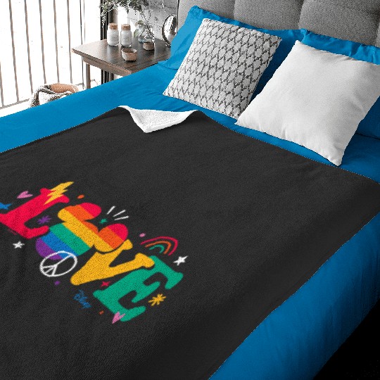 Disney Pride - Love Rainbow Mickey Ears Baby Blankets