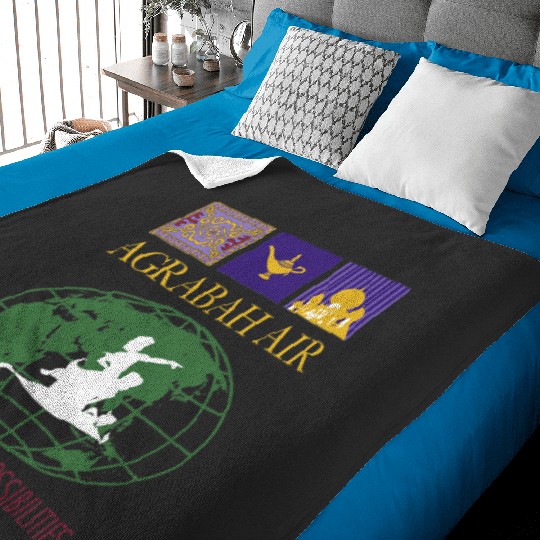Disney Aladdin Agrabah Air Classic  Travel Poster Baby Blankets
