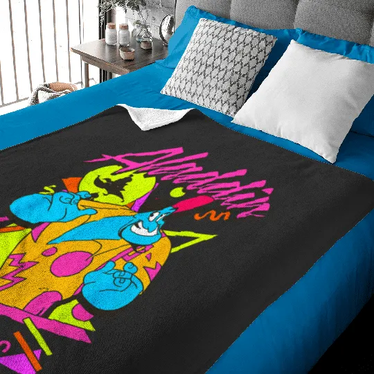 Disney Aladdin Genie Retro Abstract 90's Print Graphic Baby Blankets