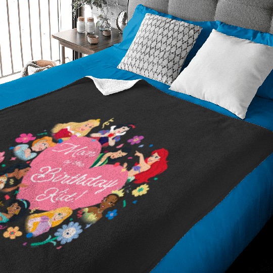 Disney Princess Family Heart Mom of the Birthday Kid Baby Blankets