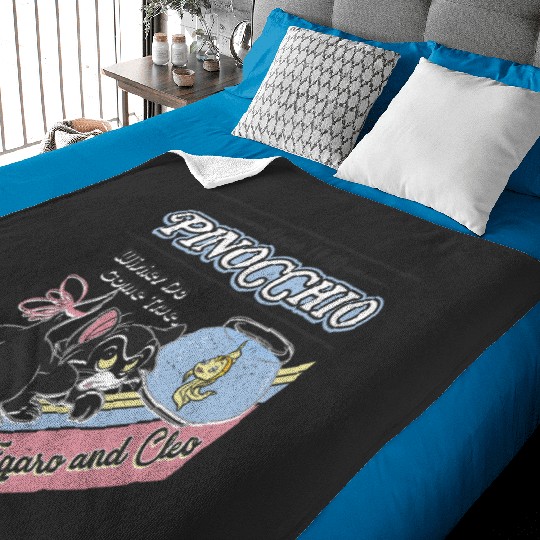 Disney Pinocchio Wishes Do Come True Figaro And Cleo Retro Baby Blankets