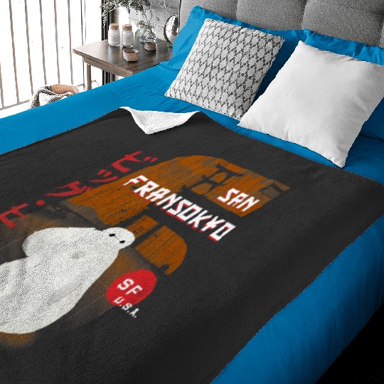 Disney Big Hero 6 San Fransokyo Baymax Kanji  Poster Baby Blankets