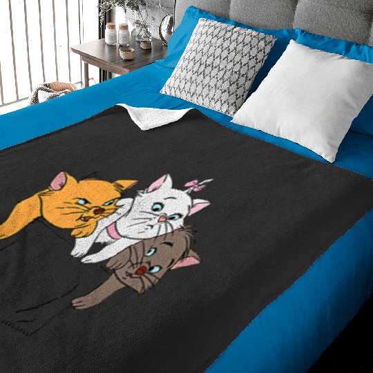 Disney The Aristocats Adorable Kittens Trio Faux Pocket Logo Baby Blankets