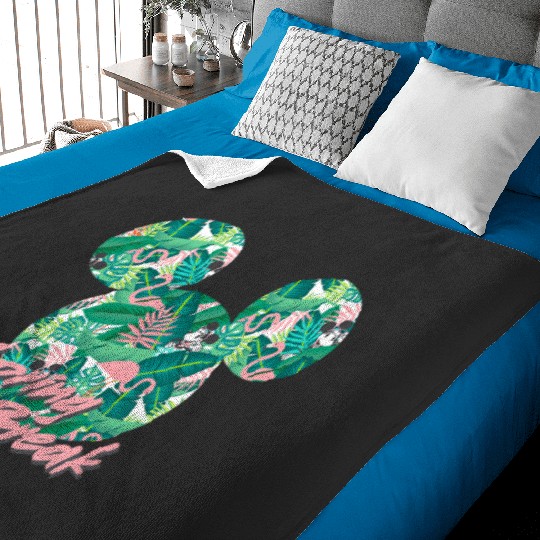 Disney Minnie Mouse Icon Tropical Pink Spring Break Baby Blankets