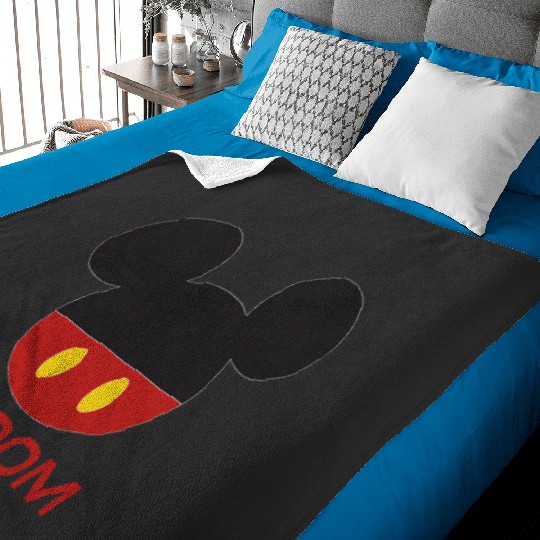 Disney Mickey Mouse Red Shorts Icon Groom Wedding Family Baby Blankets