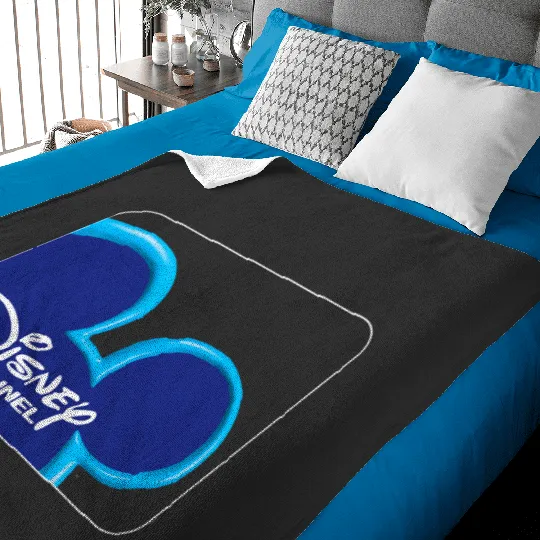 Disney Channel  Mickey Mouse Blue Retro 2000s Logo Baby Blankets
