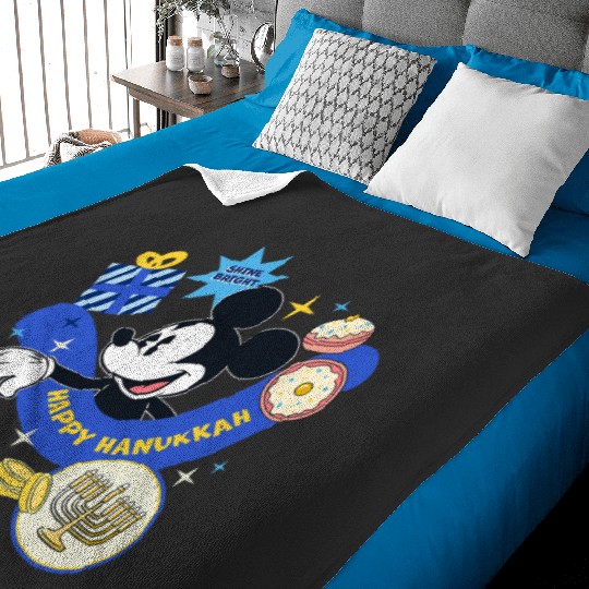Disney Mickey Mouse Holiday Happy Hanukkah Shine Bright Baby Blankets